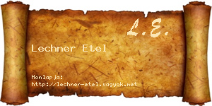 Lechner Etel névjegykártya